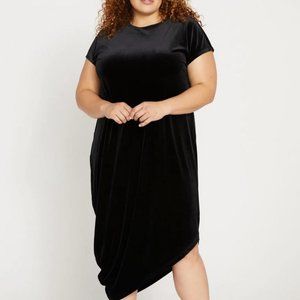 New Universal Standard Geneva Dress Asymetrical DEEP RED VELVET 14, 16